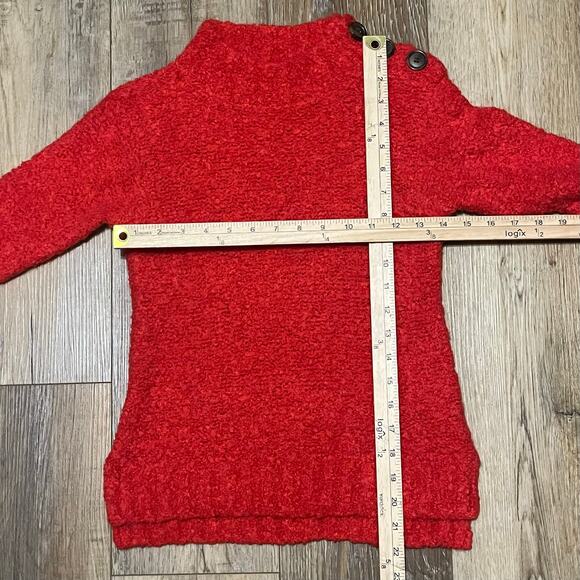 Crewcuts J Crew Girls Chunky Sweater Dress Sz 6/7 Red Alpaca Wool Blend Holiday - Picture 7 of 7